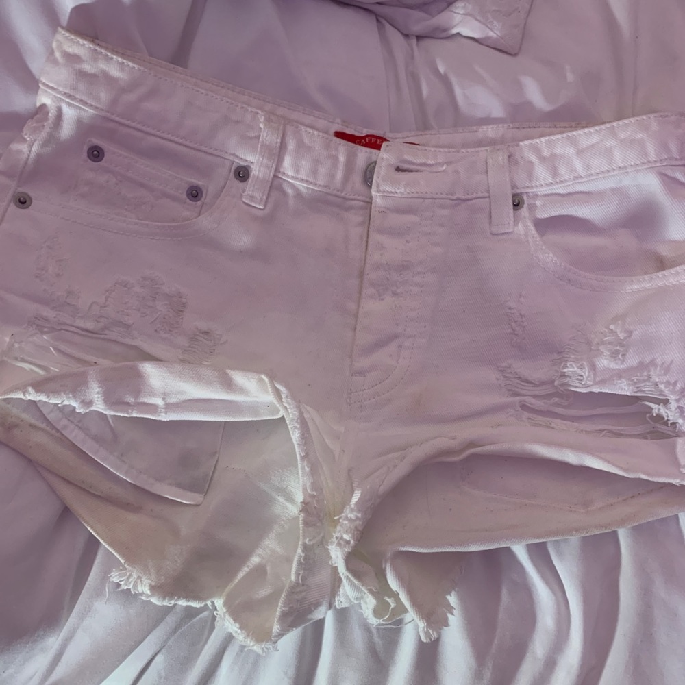 White Ripped Shorts